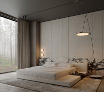 luxury gray and white bedroom