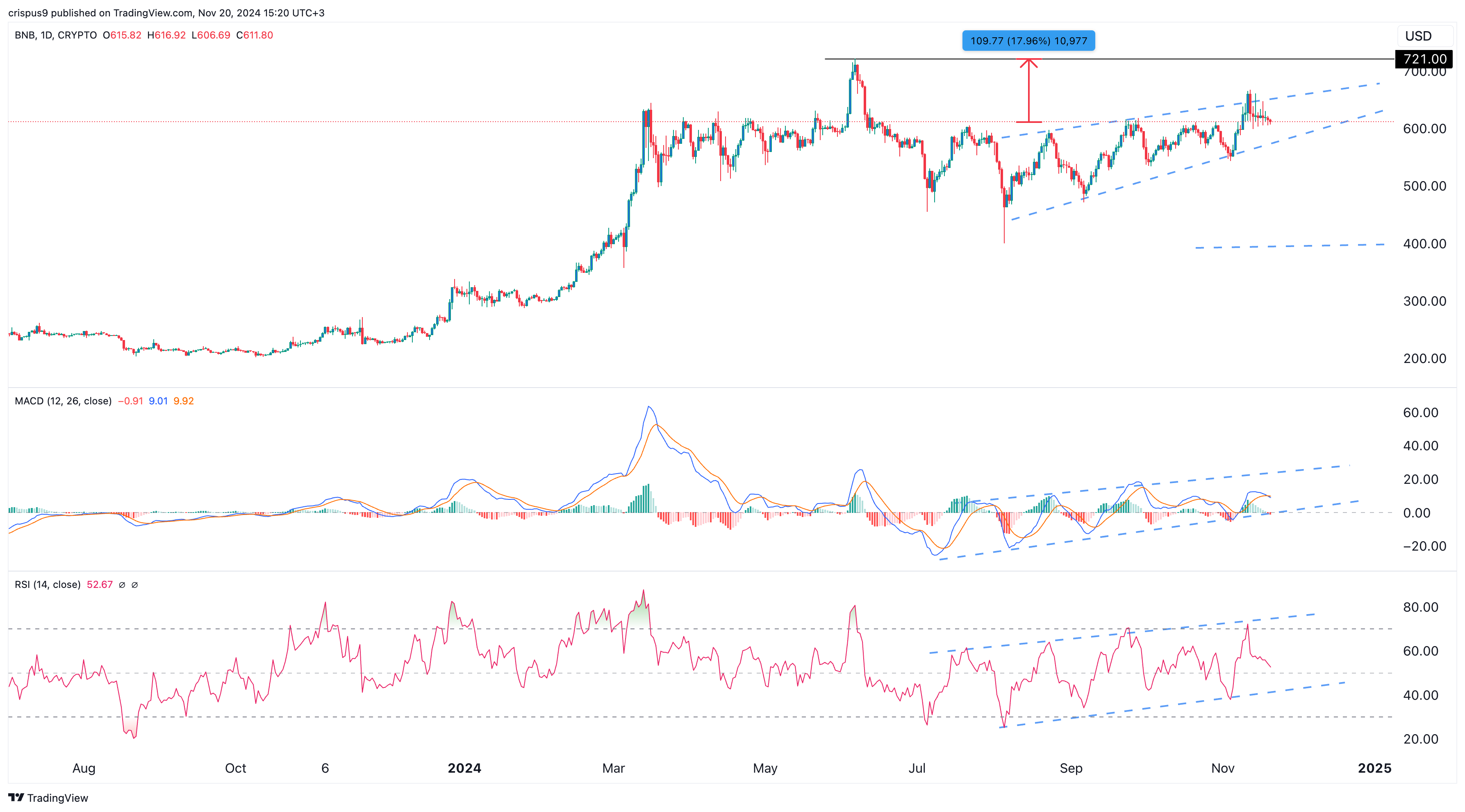 BNB Price Daily Chart