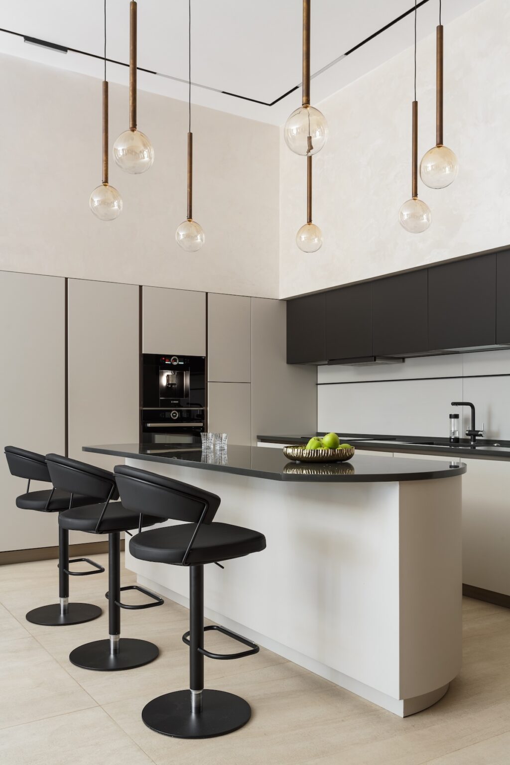 black and white modern kitchen