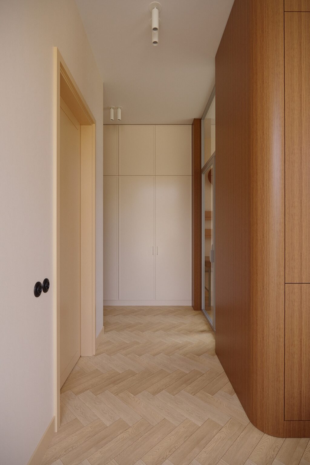 herringbone floor in hallway